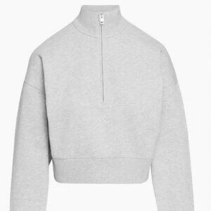 Aritzia TNA Sweatfleece Cozy Fleece Boyfriend Fit Quarter Zip Sweater